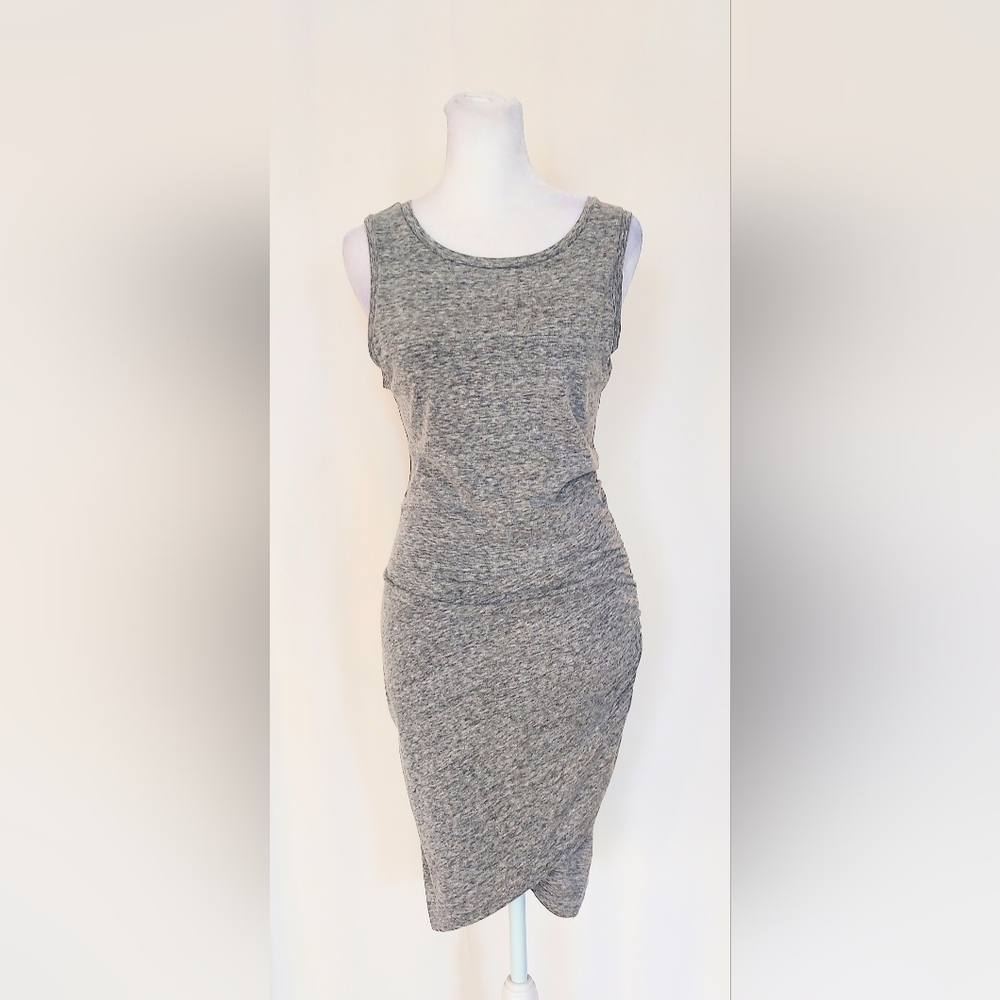 Tildon Ruched Sleeveless Bodycon Dress Size Small Heather Gray